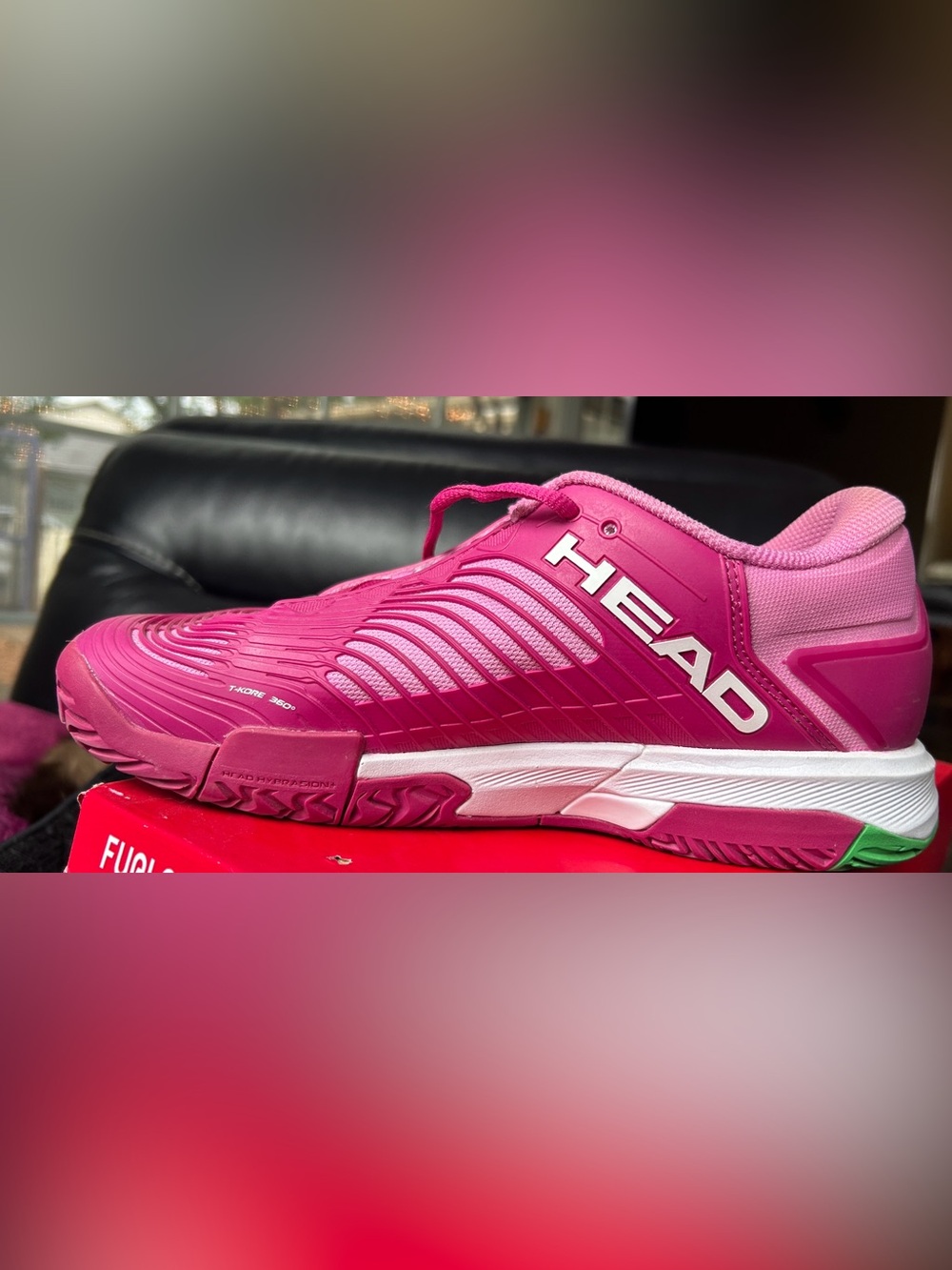 Head Women's Hot Pink Athletic Tennis Shoes with White and Green Accents